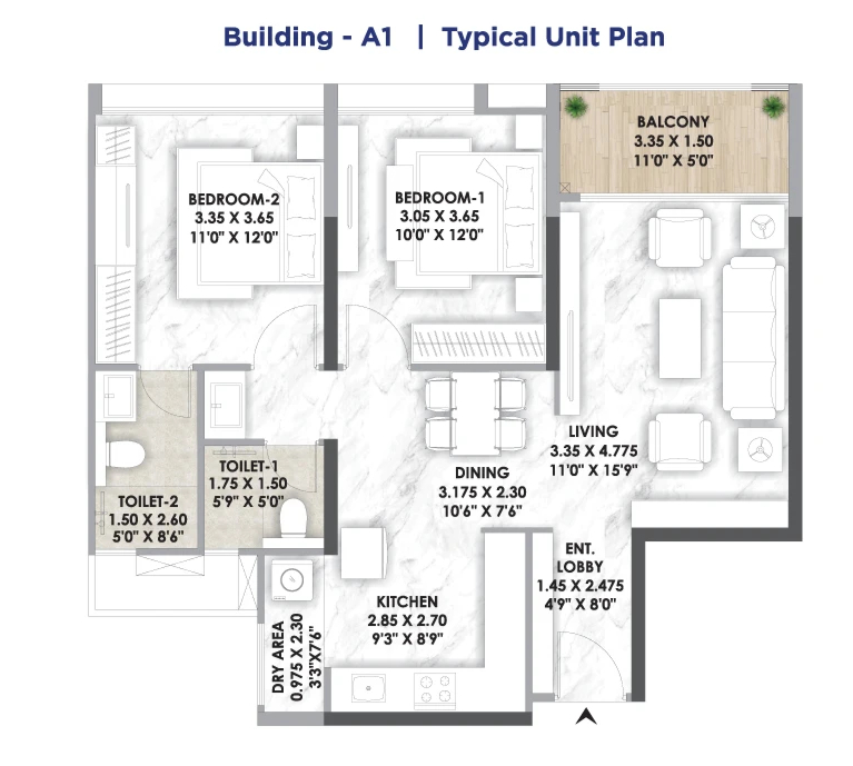Godrej Florenne 4 Bed Optima floor plan